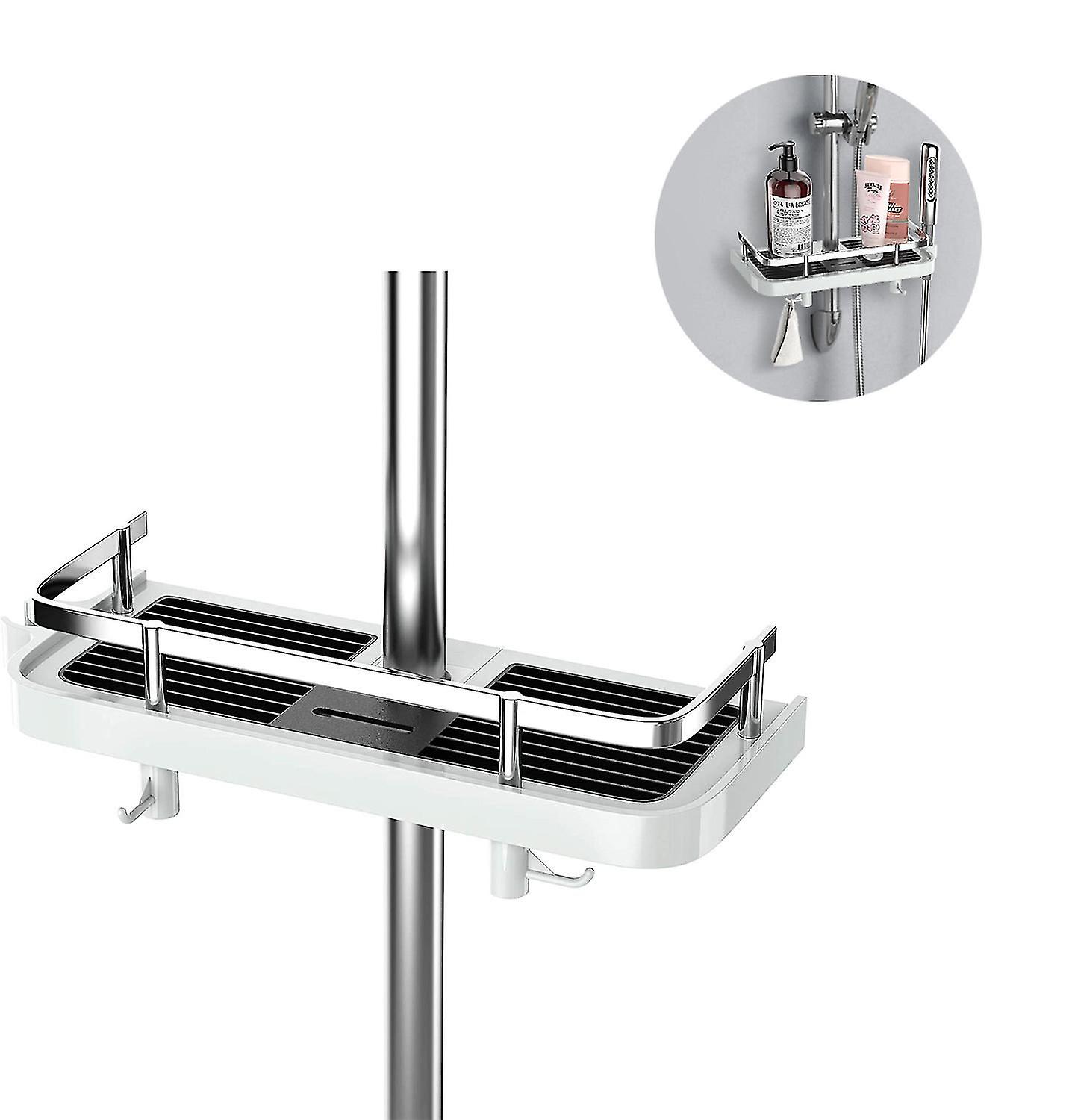 Adjustable Shower Shelf for Shower Rod - No Drilling Required