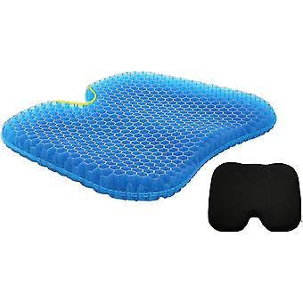 Gel Seat Cushion, Breathable Honeycomb Chair Cushion for Home, Office, Car, with Non-Slip Fabric Cov