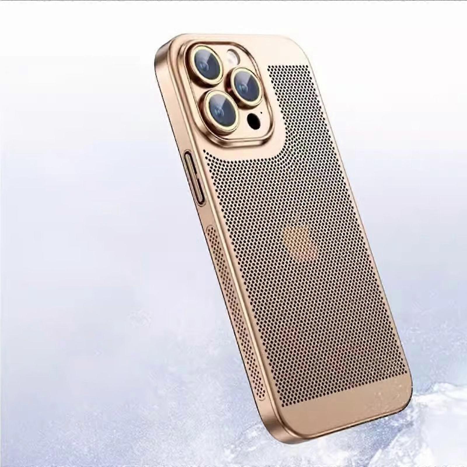 Electroplating Heat Dissipation Phone Case, Heat Dissipation Plating Fine Hole Protector Phone Case For Iphone 15 Pro Max/ 15 Ultra