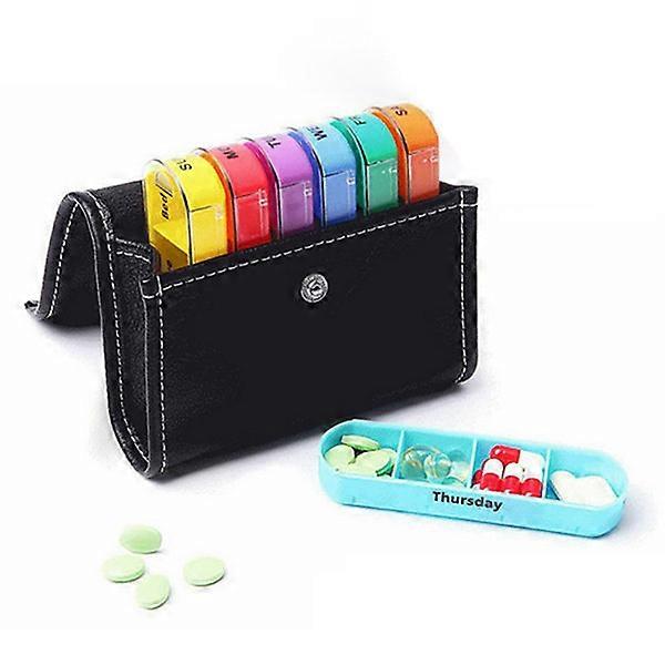 Practical 28-compartment Dosett Medicinal Medicine Box Multicolor