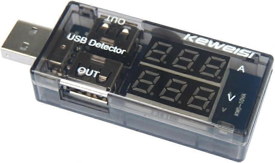 1pcs USB Charger Current Voltage Charging Detector Battery Voltmeter Ammeter USB Multimeter Tester Mobile Power Panel Monitor DC Gauge LED Display,60*