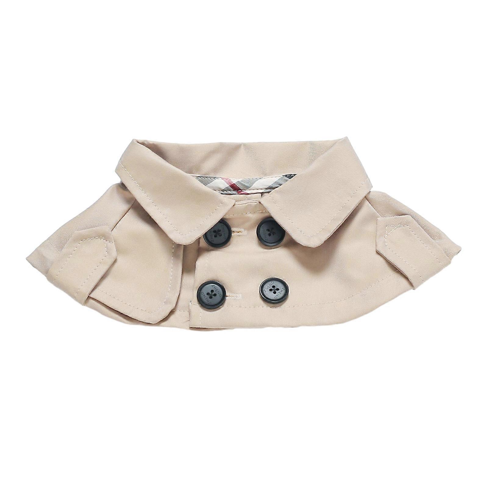 British Style Dog Collar Button Closing Wrinkle-resistant Comfortable to Wear Stylish Breathable Pet Clothing Cape
