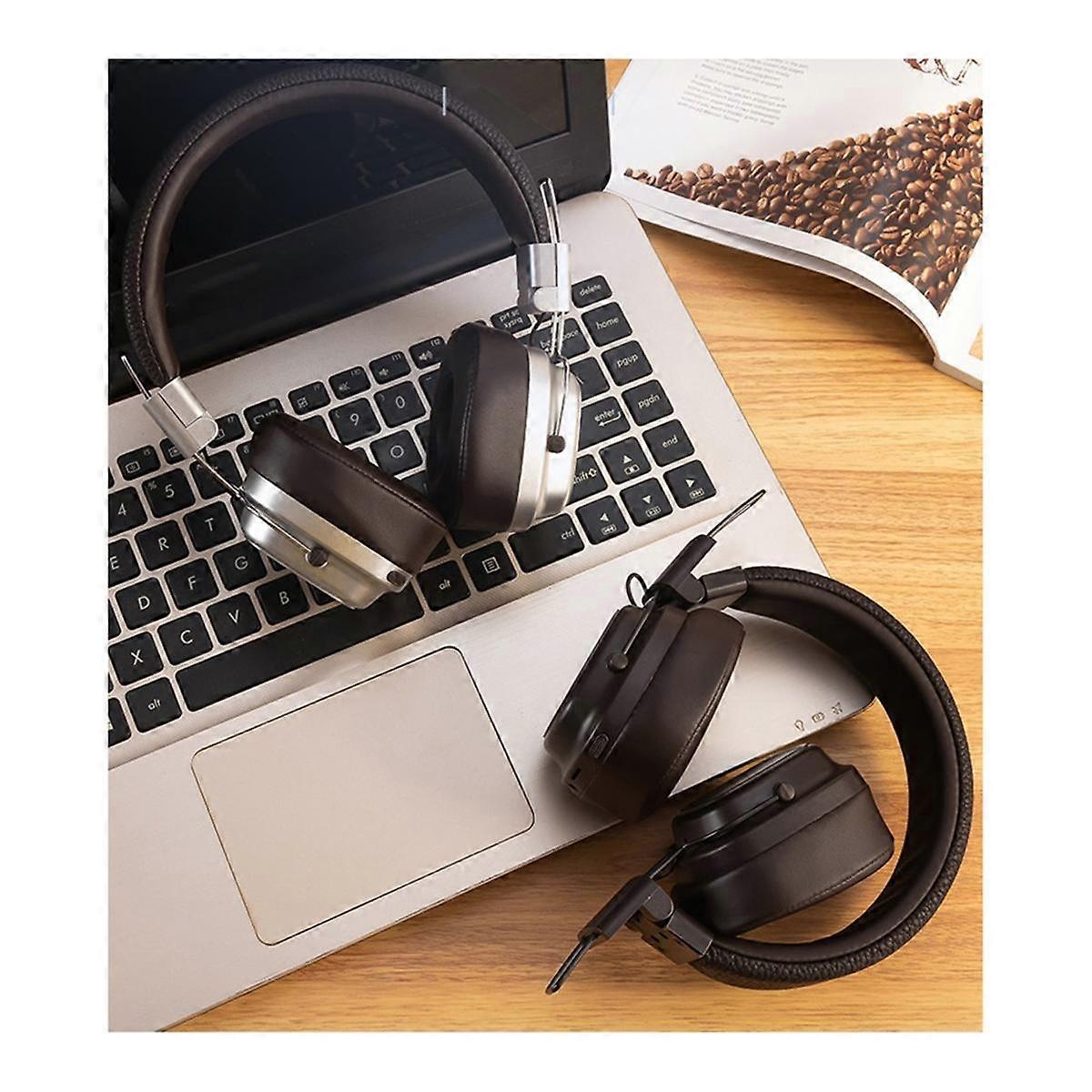 レトロヘッドセット Bluetoothヘッドセット ワイヤレス 学生向け ストリート写真 ランニング スポーツ用ヘッドホン レトロ2 シルバー