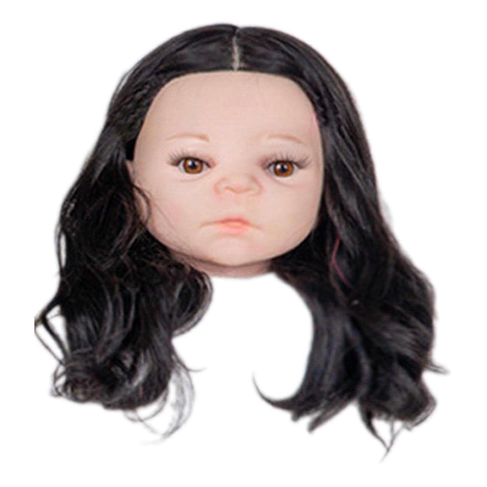 Baby Mannequin Head Easy to Use with Human Hair for Hairpin Dyeing Hairstyle Black