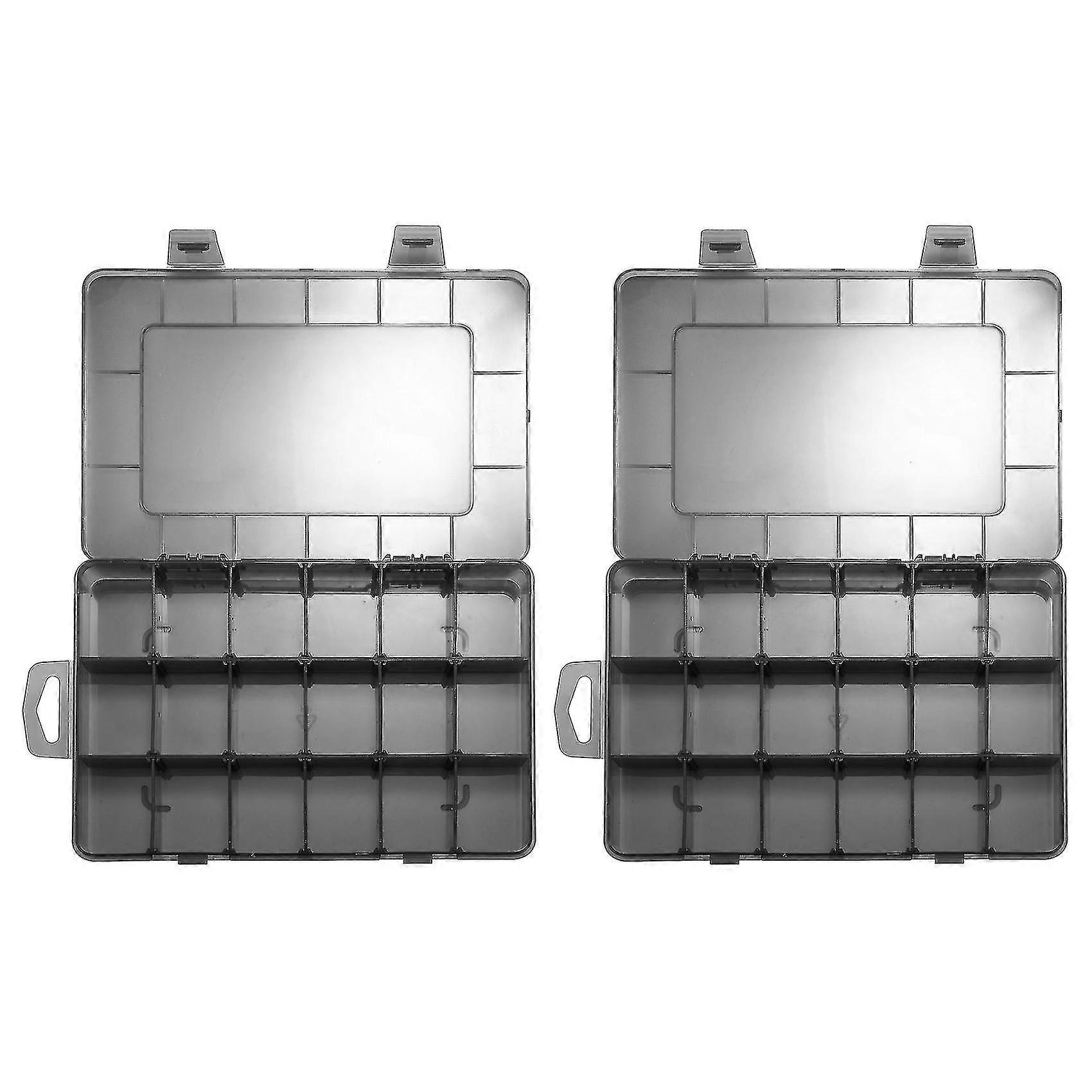 Plastic Stackable Organizer Container with Adjustable Dividers, Storage Box 18 Removab-B7_Sep