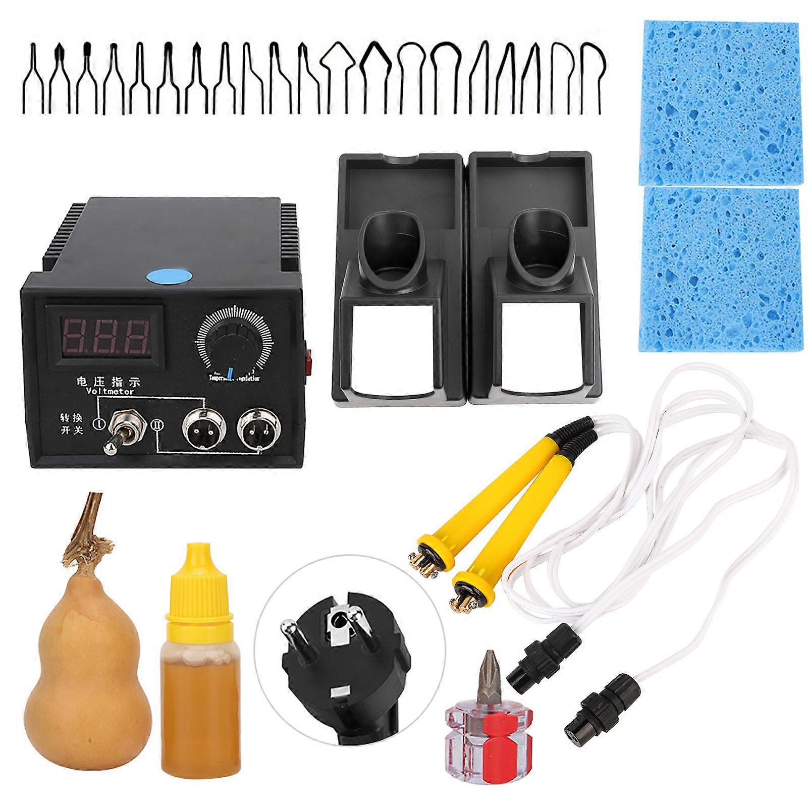 LH40?SA802 Digital Pyrography Machine Dual Port with Burning Pen Kit Wooden Craft Tool