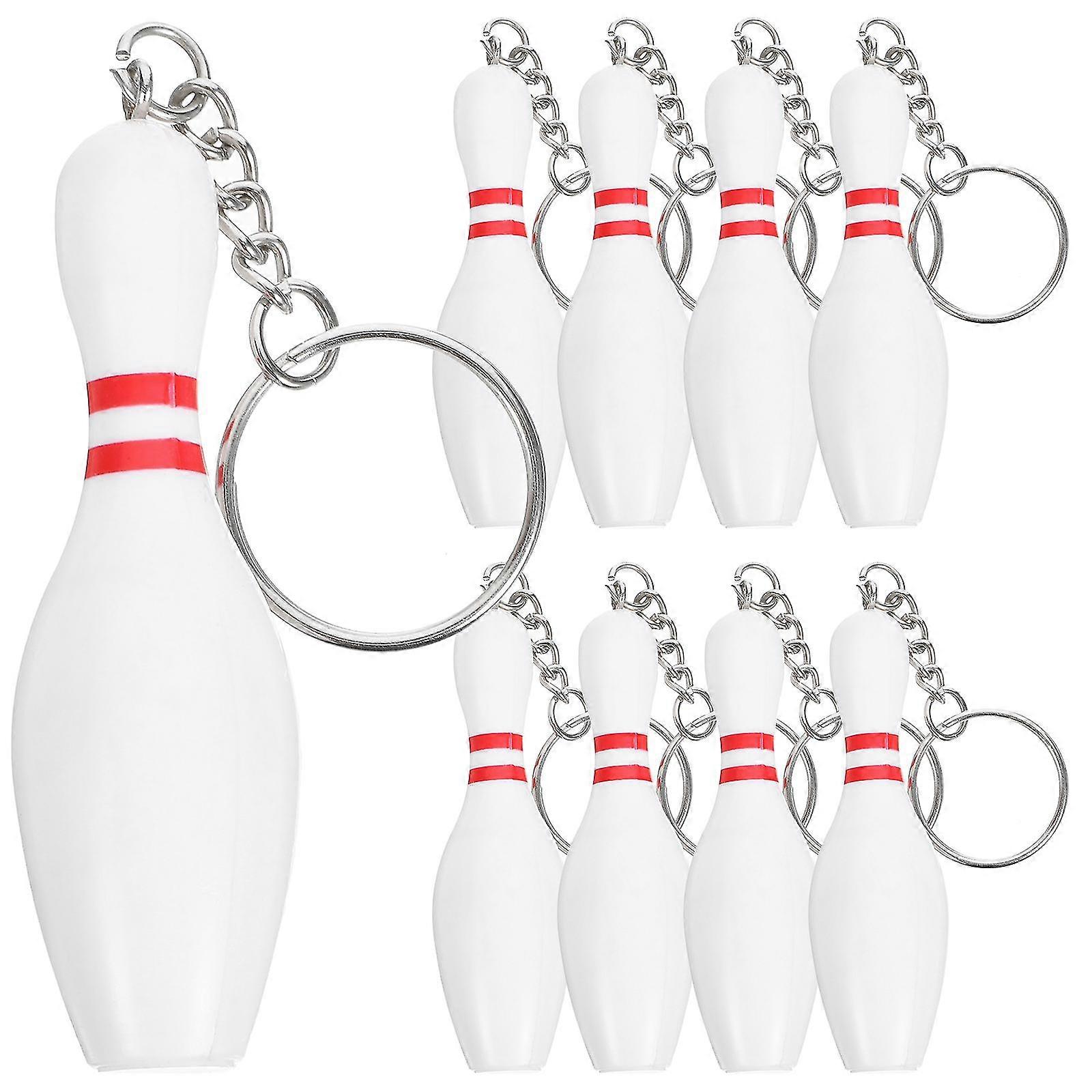 9pcs Sports Themed Keychain Exquisite Bowling Keychain Delicate Small Bowling Keychain Decor