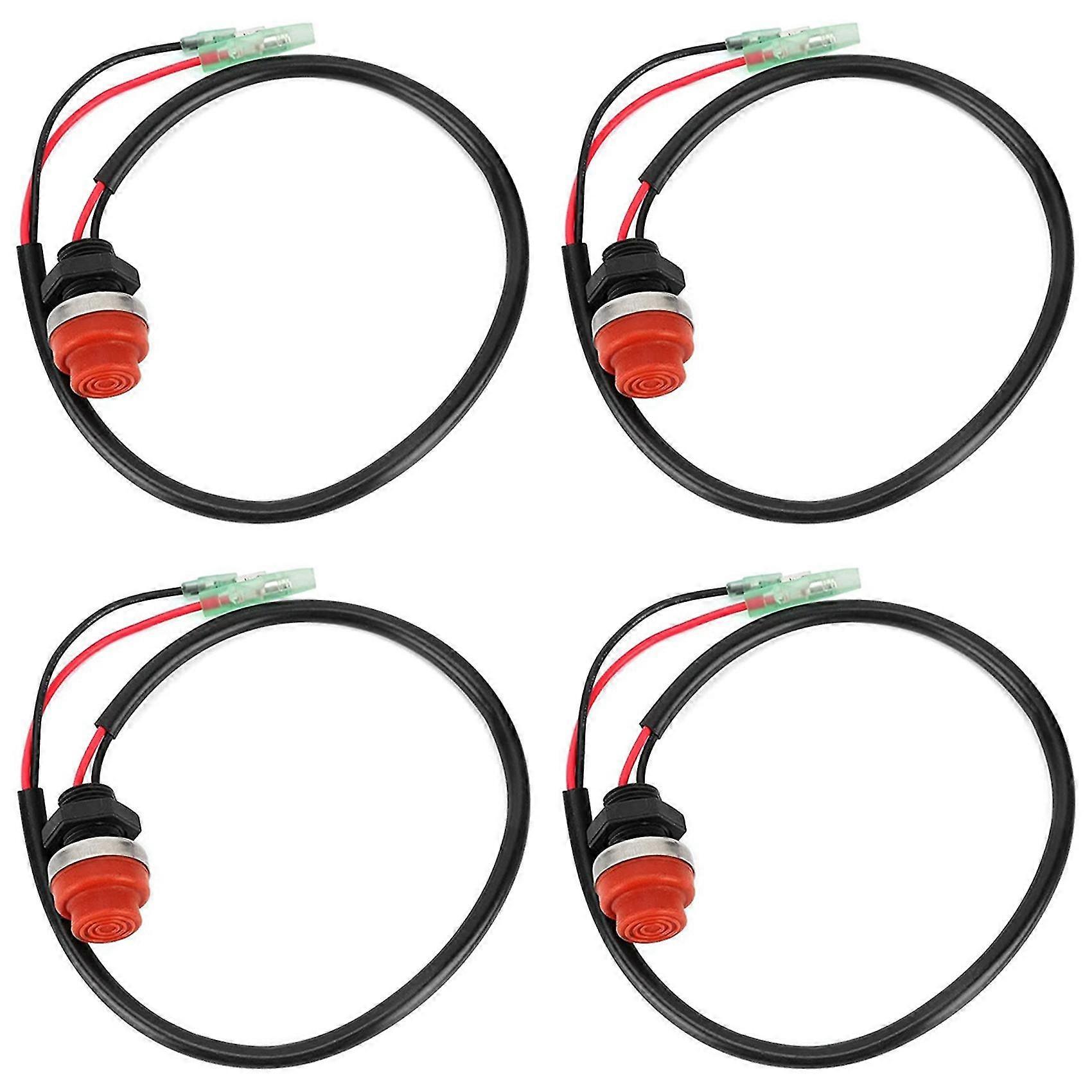 4x Universal Boat Outboard Engine Motor Start Kill Switch Keyless Push Button , Applicable To All F