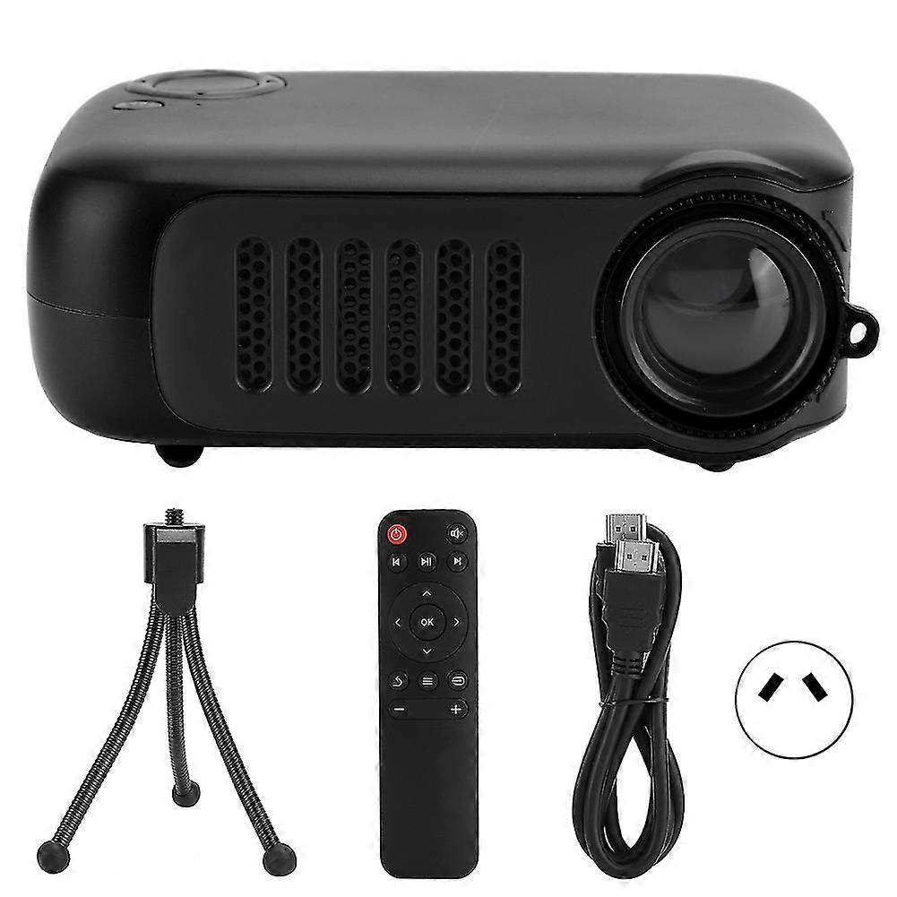 Mini Portable Projector Household Projectors 320 x 240 Resolution with 2-Inch LCD Screen (100-240V)Black AU-YM