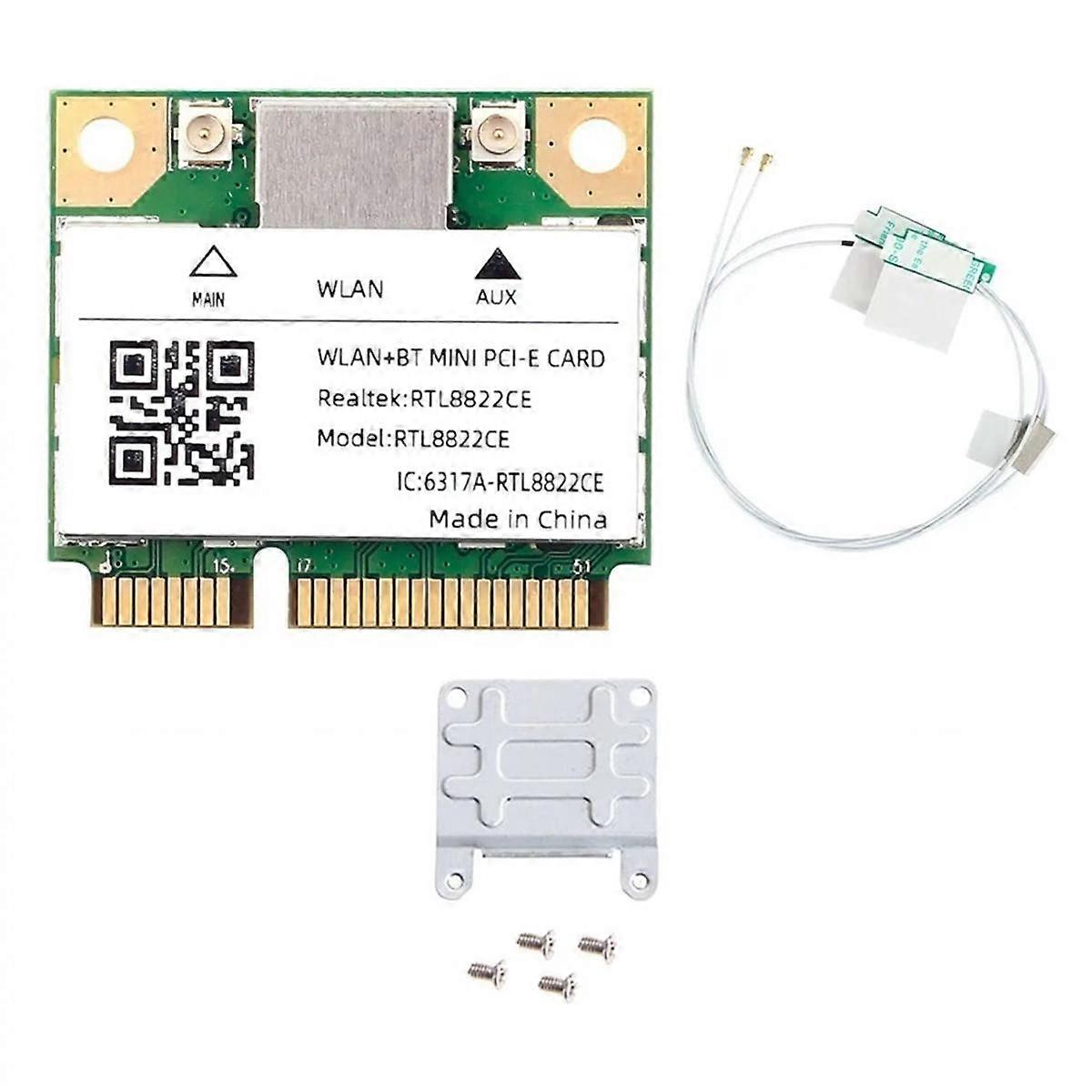 RTL8822CE 1200Mbps 2.4G/5Ghz 802.11AC WiFi Card Mini PCIe Bluetooth 5.1 Wireless Network Card for Laptop/PC Wind 10/11