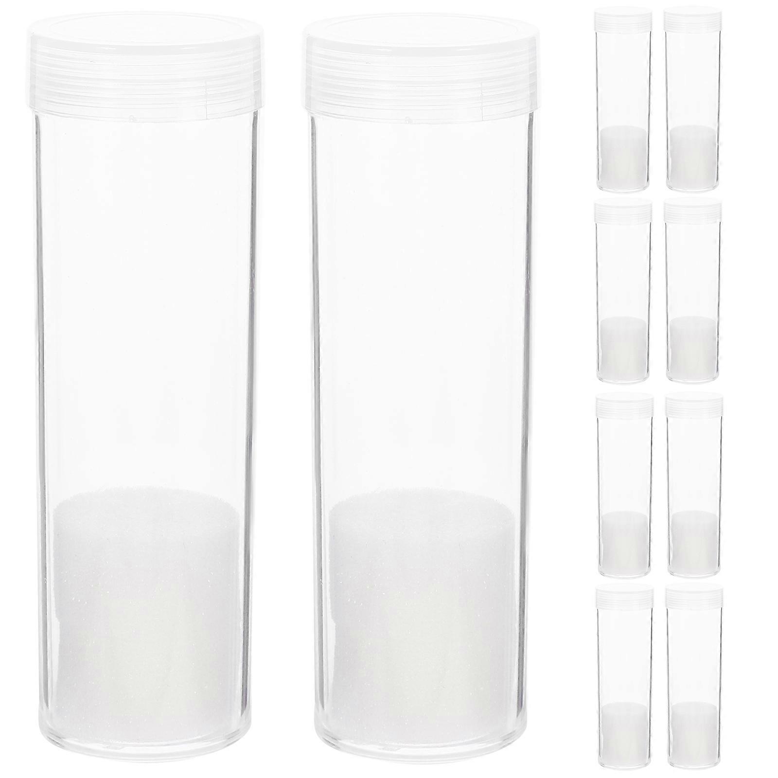 10pcs Coin Tubes Coin Storage Holder Collectibles Clear Coin Container for Collectors