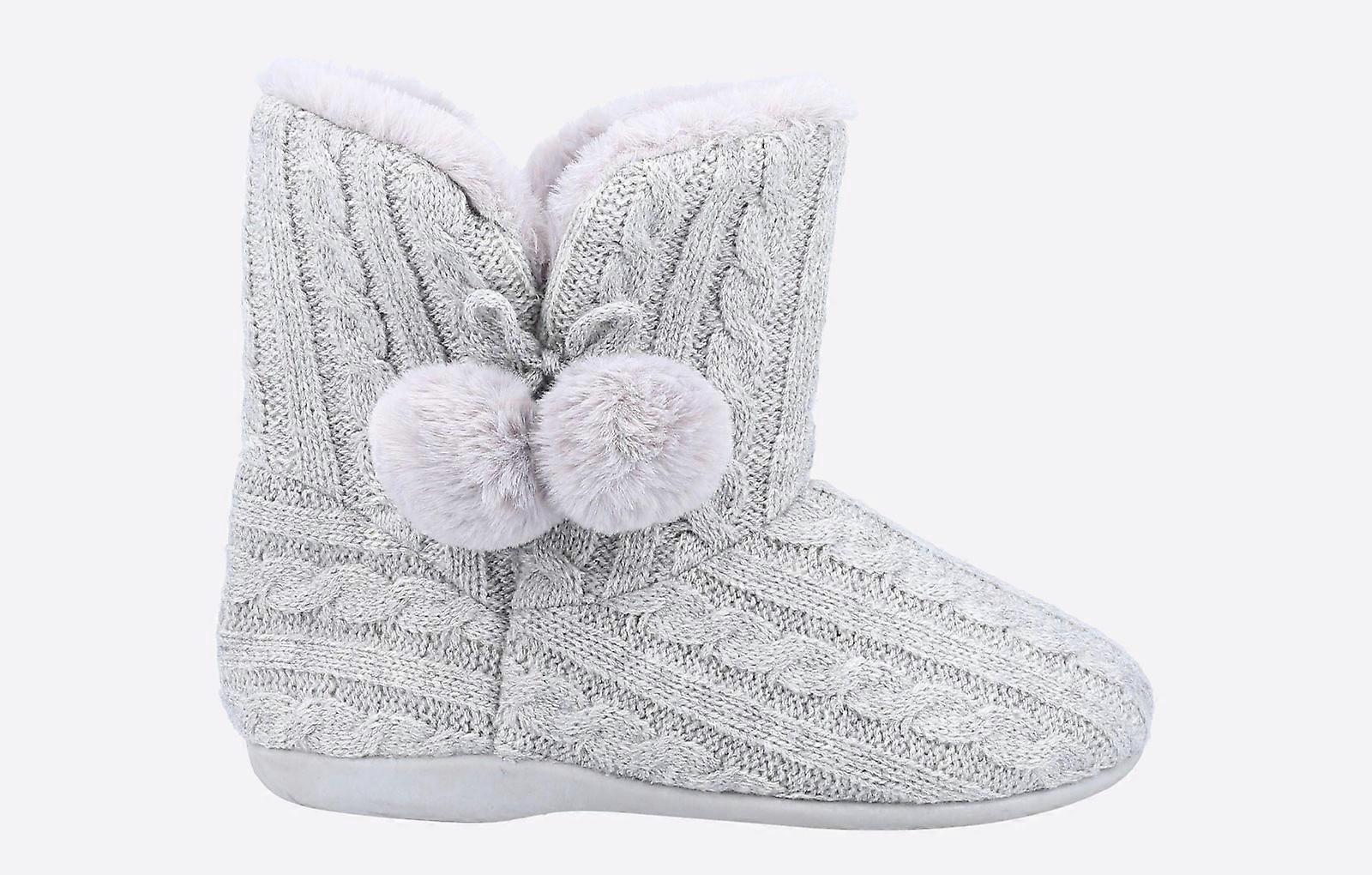 Fleet & Foster Apple Knitted Bootie Slipper Grey