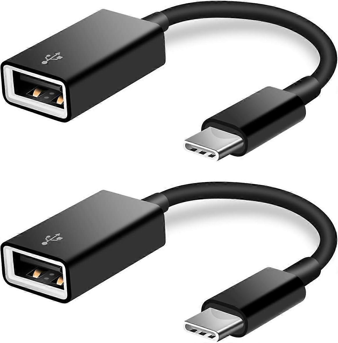 2er-Pack USB C auf USB 2.0 Adapter Typ-C OTG-Kabel Typ C Stecker auf USB A Buchse Adapter Kompatibel mit