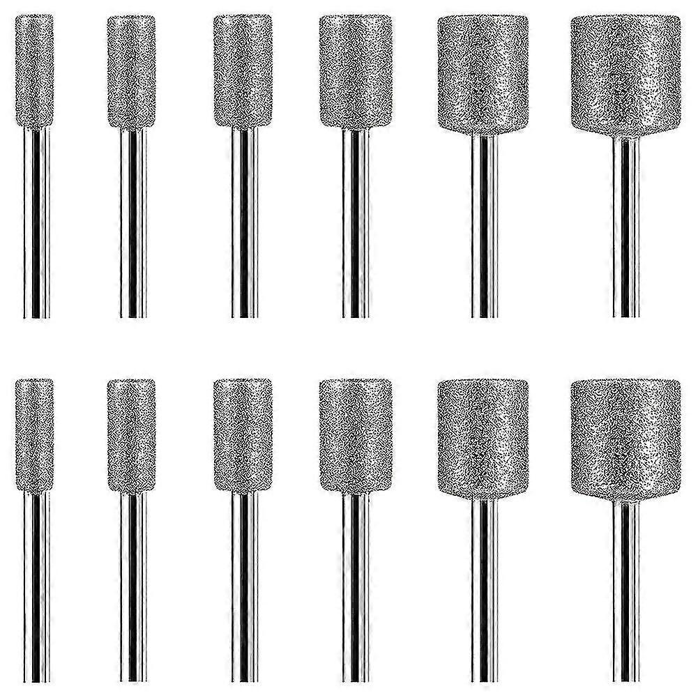 مجموعة نحت الحجر ، 12 قطعة من الماس لدغ بت متوافقة مع الصخور الحجرية الزجاج السيراميك Dremel أدوات دوارة (4 مم 5 مم 6 مم 8 مم 10 مم 12 مم) - Yvan