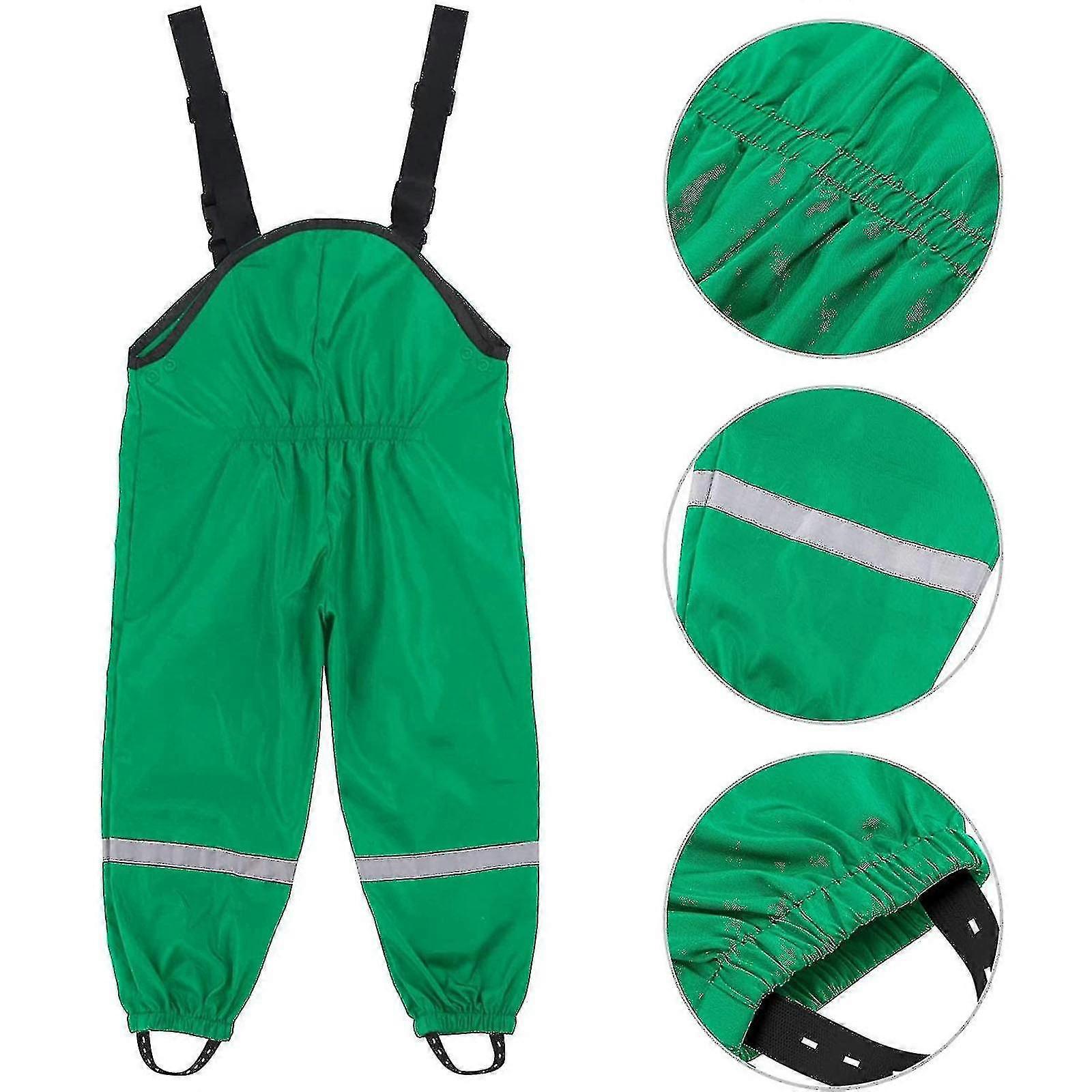 Unisex Children's Rain Dungarees Windproof And Waterproof Mud Trousers