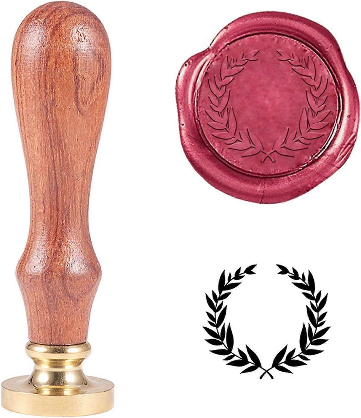 1pc Olive Branch Wax Seal Stamp Vintage Retro Peach Olive Sealing Stamp for Embellishment of Envelopes Invitations Wine Packages Gift Packing