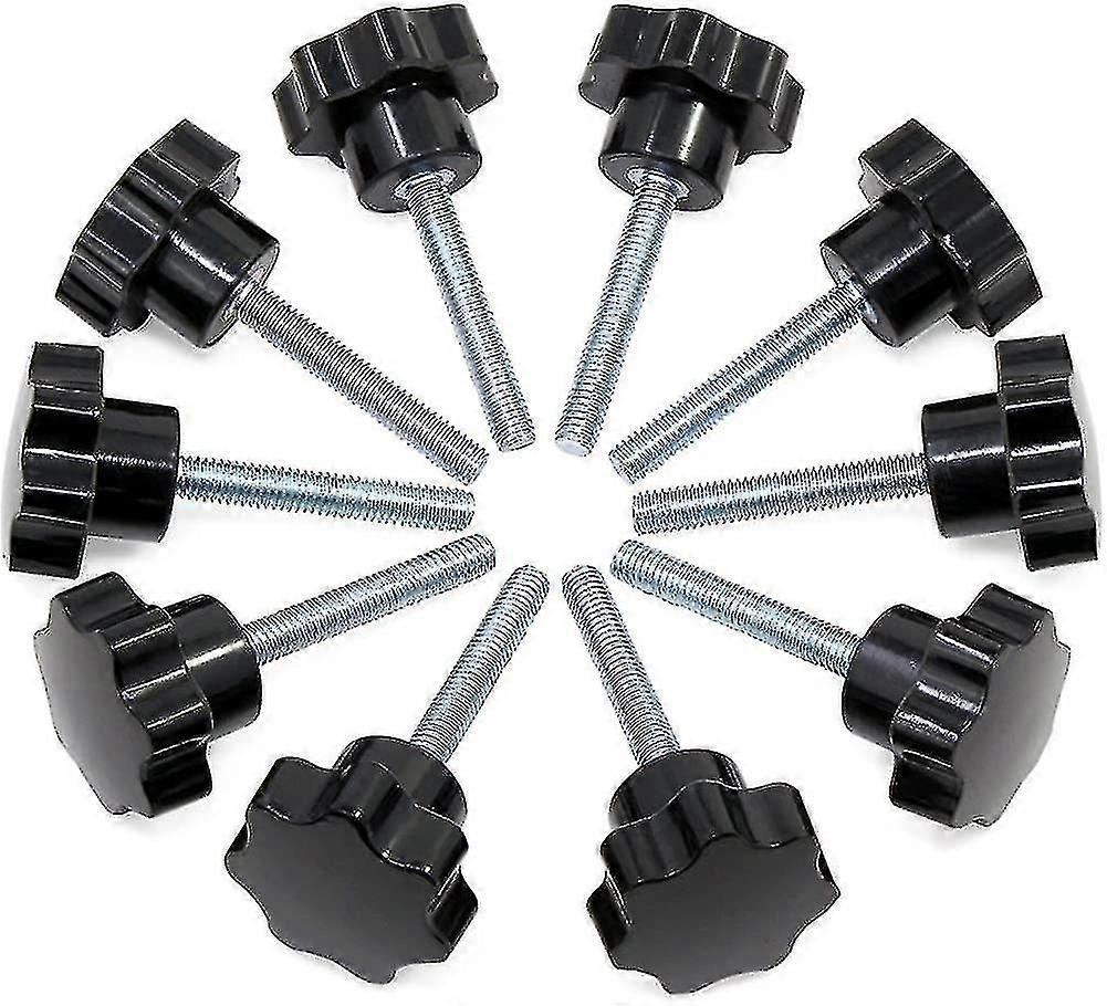 M6x40 Star Buttons. Female Thread Knurled Knob. Black Plastic Handle Tightening
