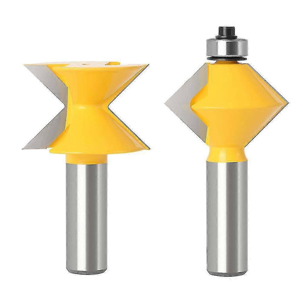 Woodworking Router Bits, 2 Piece Set, 12mm Shank, V Design, 90 Degree Tinting Groove