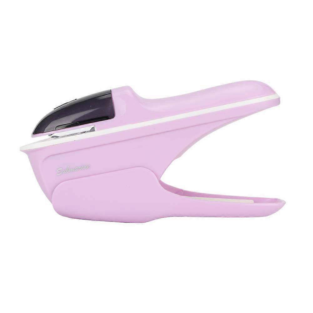 ABS No Staple Stapling Machine Book Paper StaplE Free Stapler Binding Hand Tool(Purple)