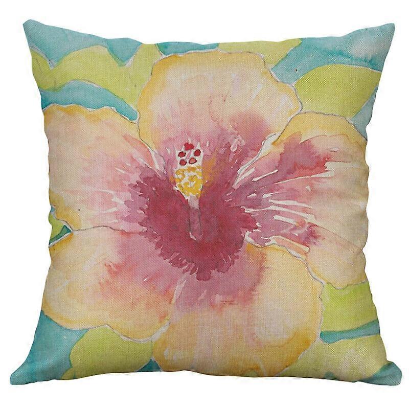 Capa de almofada de linho de algodão com estampa de flores para sofá e fronha Home Deco Design 51jpjcjh