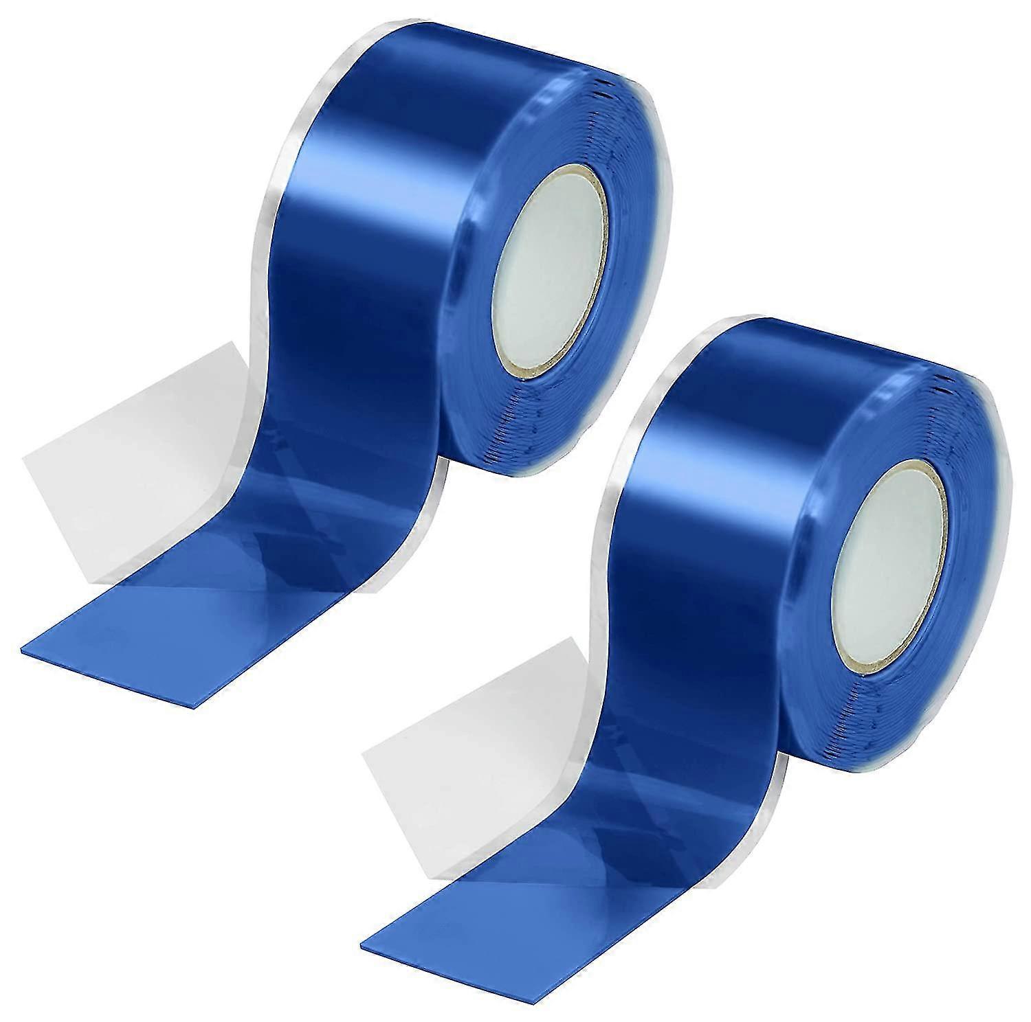 2x 3m self-fusing silicone tape (self-amalgamating, self-vulcanizing), insulating tape and sealing tape (water, air), 25 mm wide, blue