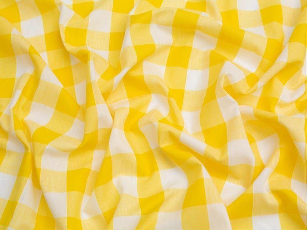 Minerva 1 Zoll Karo Gingham Stoff Gelb - per Meter