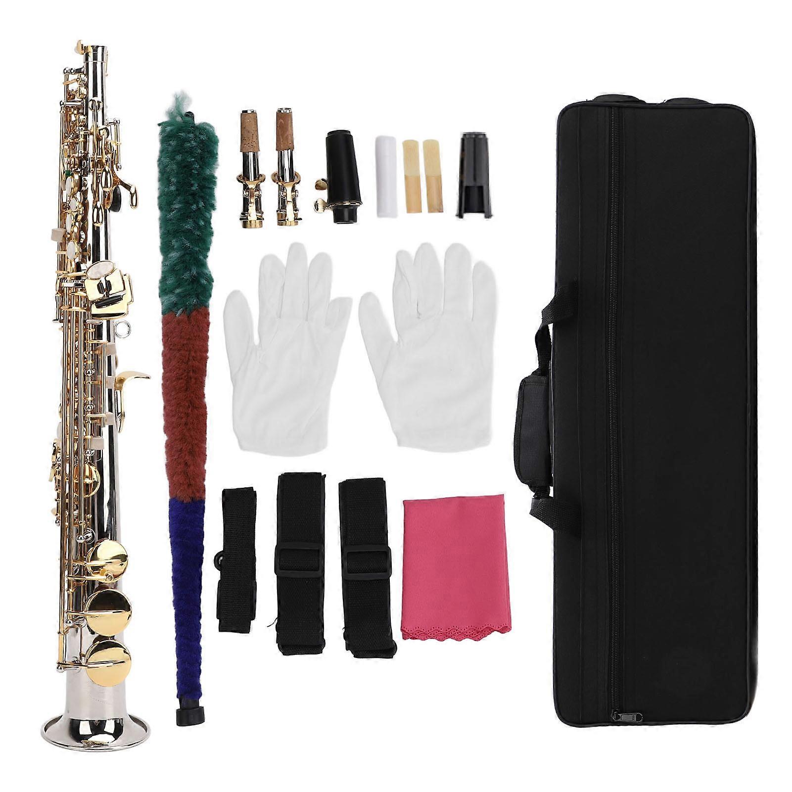 Soprano Saxophone Brass Bb Key Hand Crafted Professional Sax Full Kit for Performance Practice