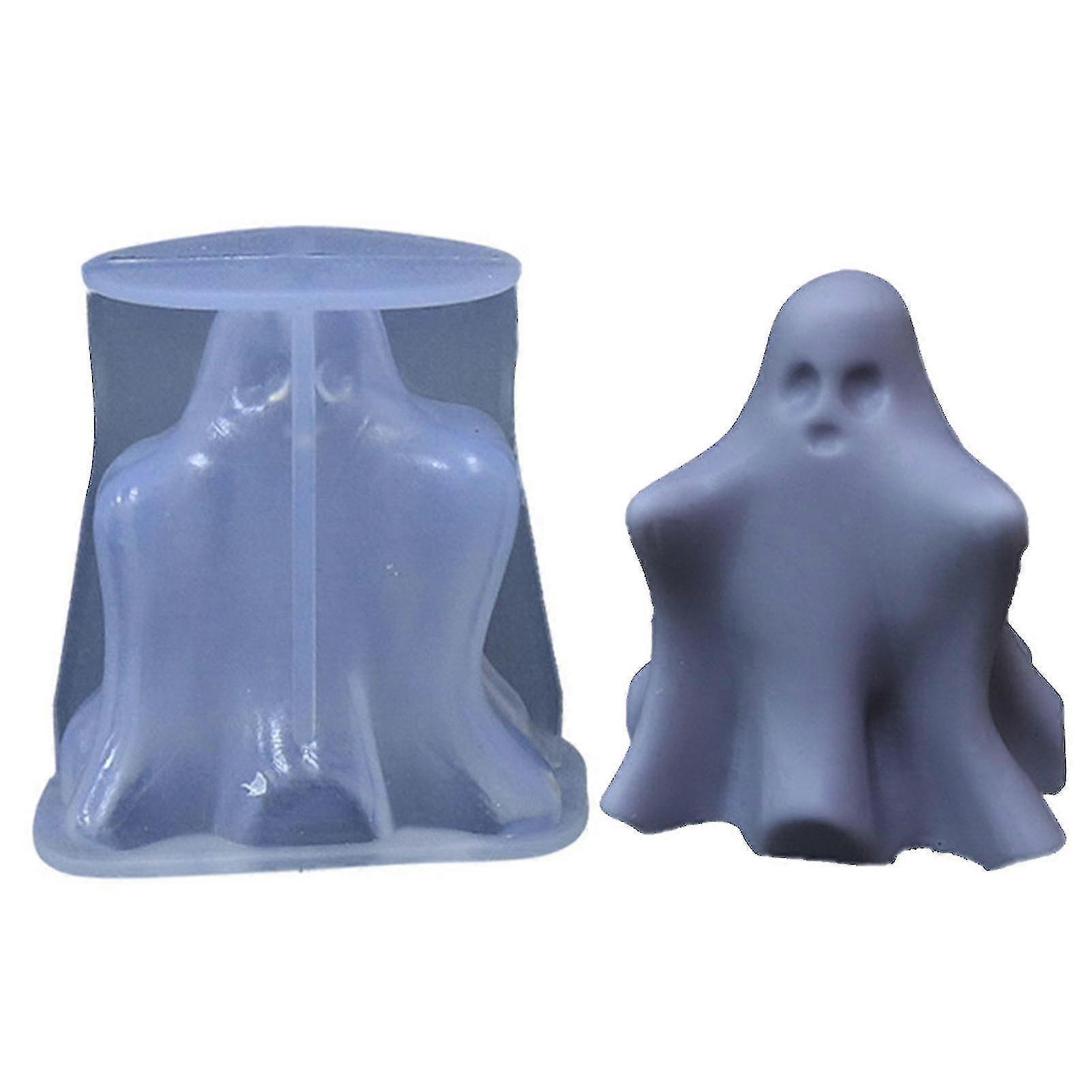 3d Silicone Ghost Candle Mold Gypsum Resin Drop Glue Chocolate Soap Ice Cube Mould Making Halloween Ornament Party Dcor