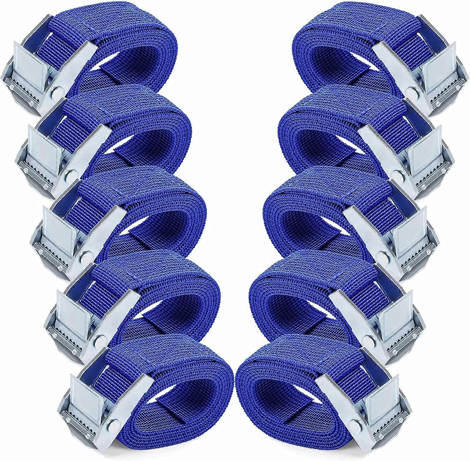 Tie Down Straps 1M - 10 Pieces Ratchet Strap with Cam Buckles Alloy Anti-rust Adjustable Quick Release Tie Down Strap for Carrying Bike Motorcycle Lug