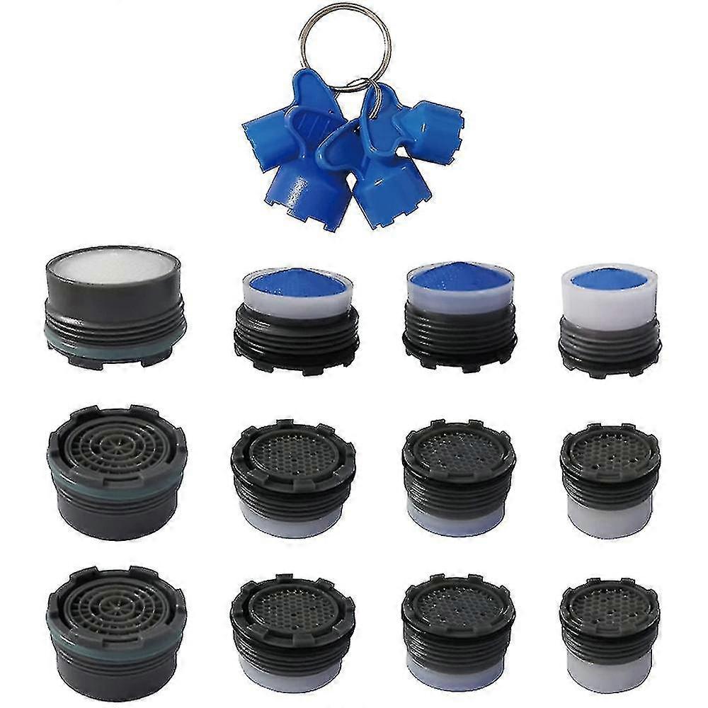 12 Pieces Faucet Cache Aerators With 4 Pieces Removal Wrench Tool