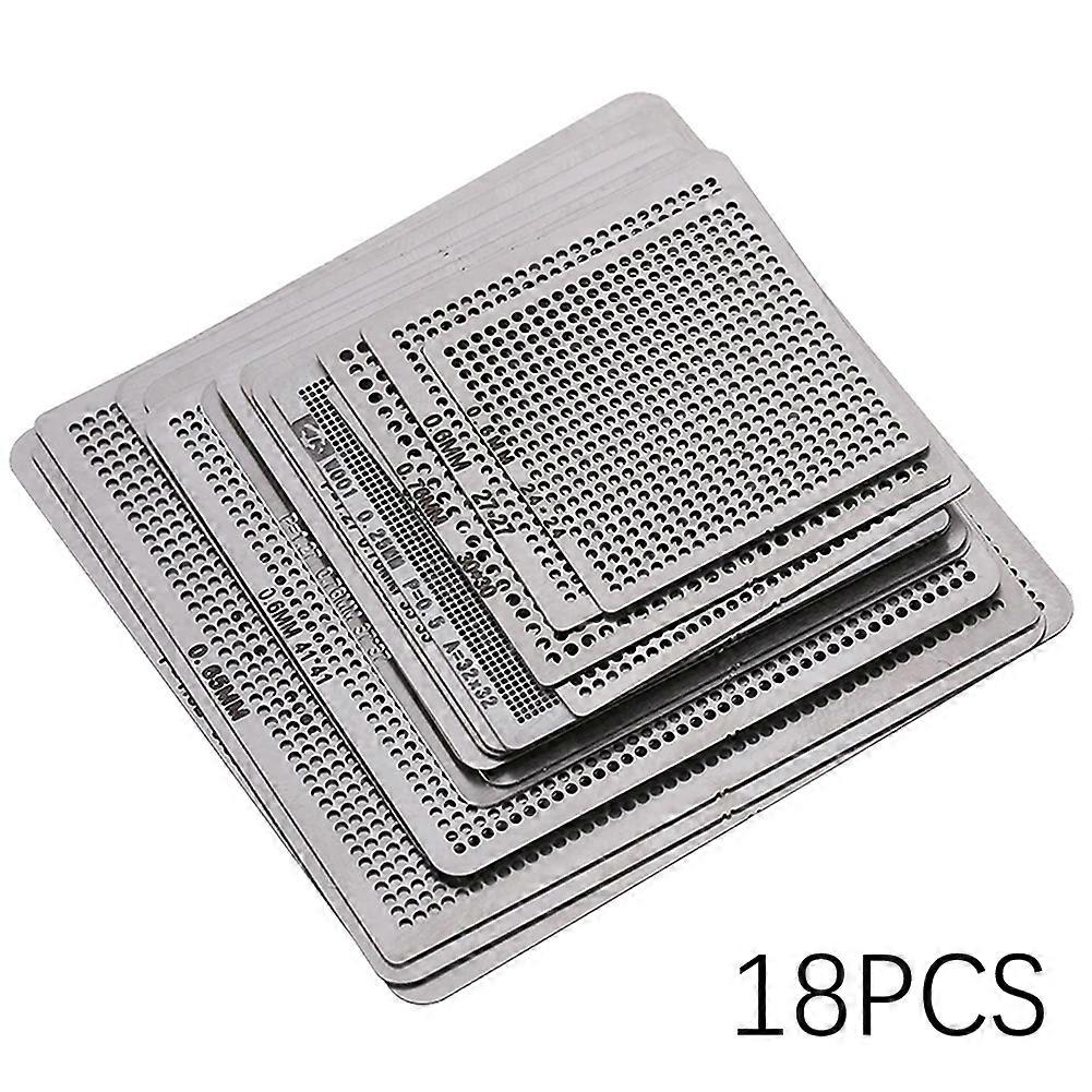 18PCS BGA-Reballing Stencil Tools Kit Soldering Solder Repair BGA-Reballing Stencil for CPU Laptops Board