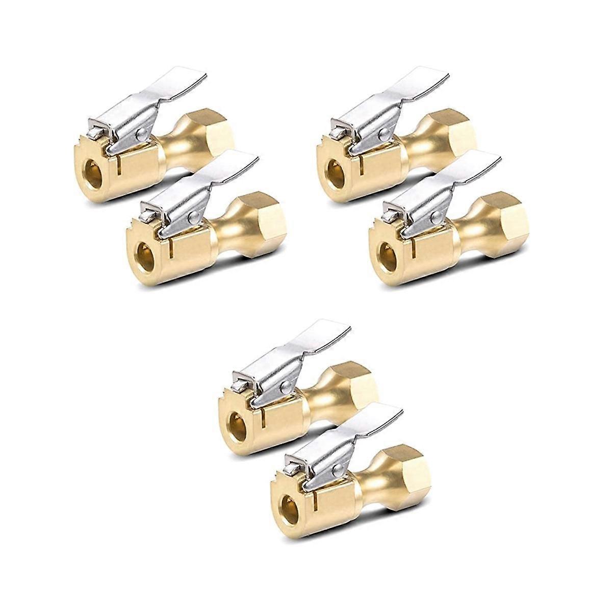 6Pcs Air Chuck-Heavy Duty Closed Flow Lock on Tire Chuck with Clip for Inflator Gauge Compressor Ac