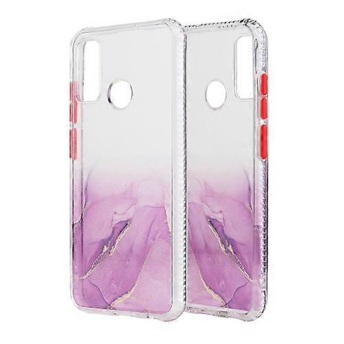 For Huawei P Smart 2020 Marble Pattern Glittery Powder Shockproof TPU Case