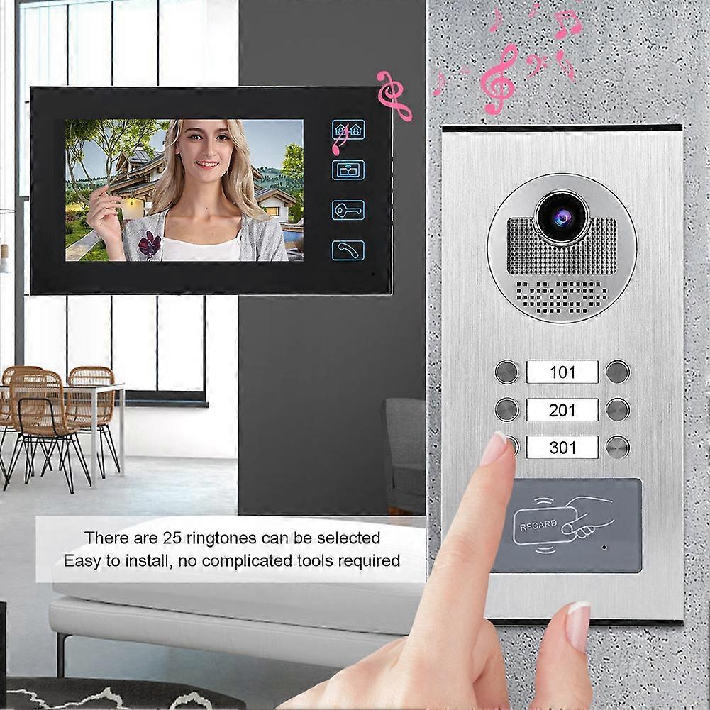 7in 2 οθόνες RFID Home Video Access Doorbell Doorphone με κάμερα Ir cUT