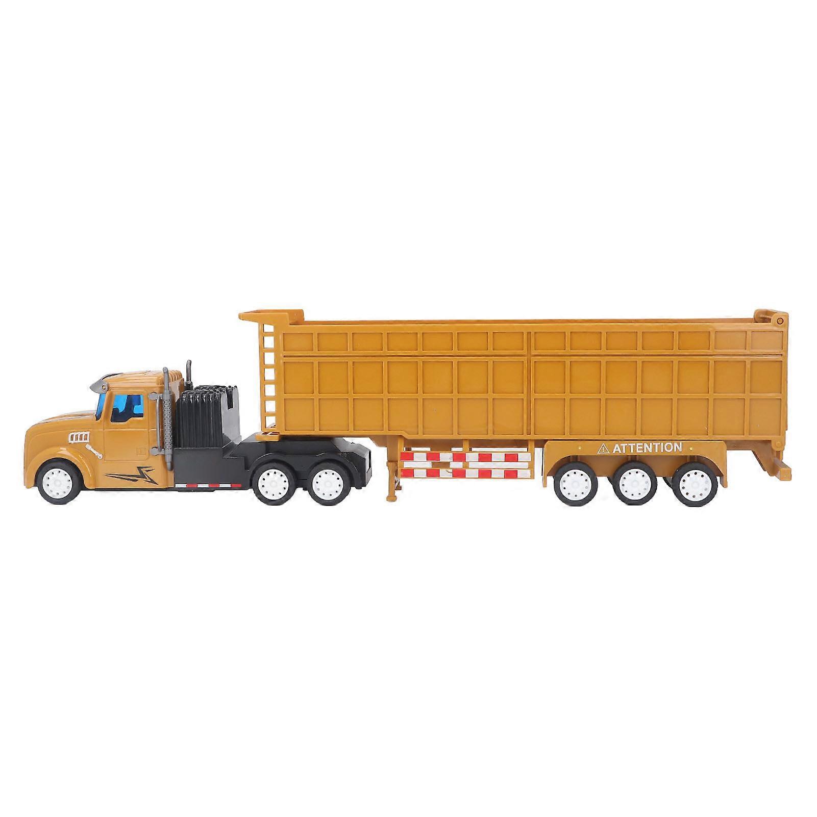 Kids Truck Toy Extended Dump Truck Good Simulation Detachable Carriage Inertial Trailer Car Model for Daily Play Long Head