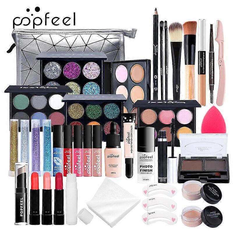 POPFEEL 8-56Pc Full Makeup Set Include Eye Shadow Palette Blusher Concealer