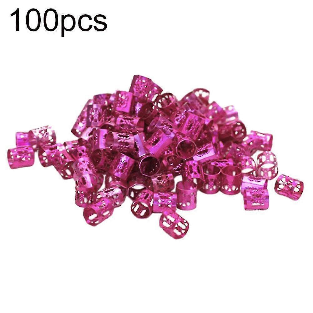 100Pcs Adjustable Hair Braid Cuff Clips Dreadlock Beads Tube Ring Accessories