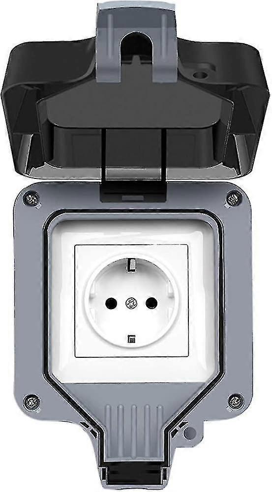 Outdoor Socket With Cover, All-in-one Frame + Flush-mounted Insert + Cover Gift