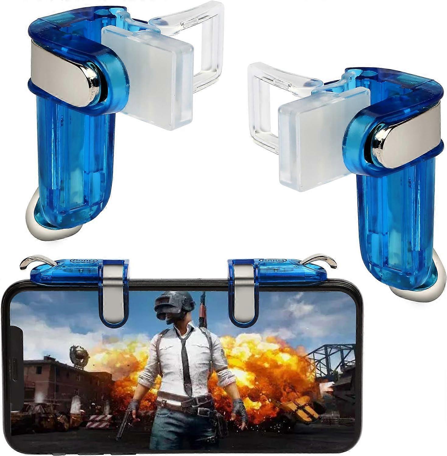 Mobile Game Controller, game trigger mobile Game joystick aim and shoot button trigger shooter Sensitive Controller (blue)