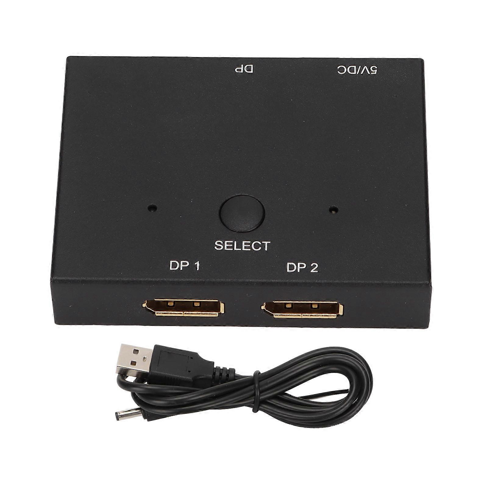 Displayport Splitter Bidirecțional DP Switch Aliaj de aluminiu Displayport Switcher 8K la 60Hz 4K La 120Hz