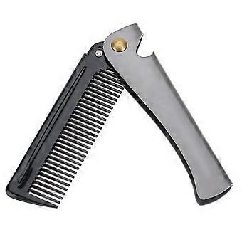 Folding Beard Comb, Foldable Comb for Men, Stainless Steel Beard Comb, Foldable Round Comb, Stainless Steel Teeth Comb