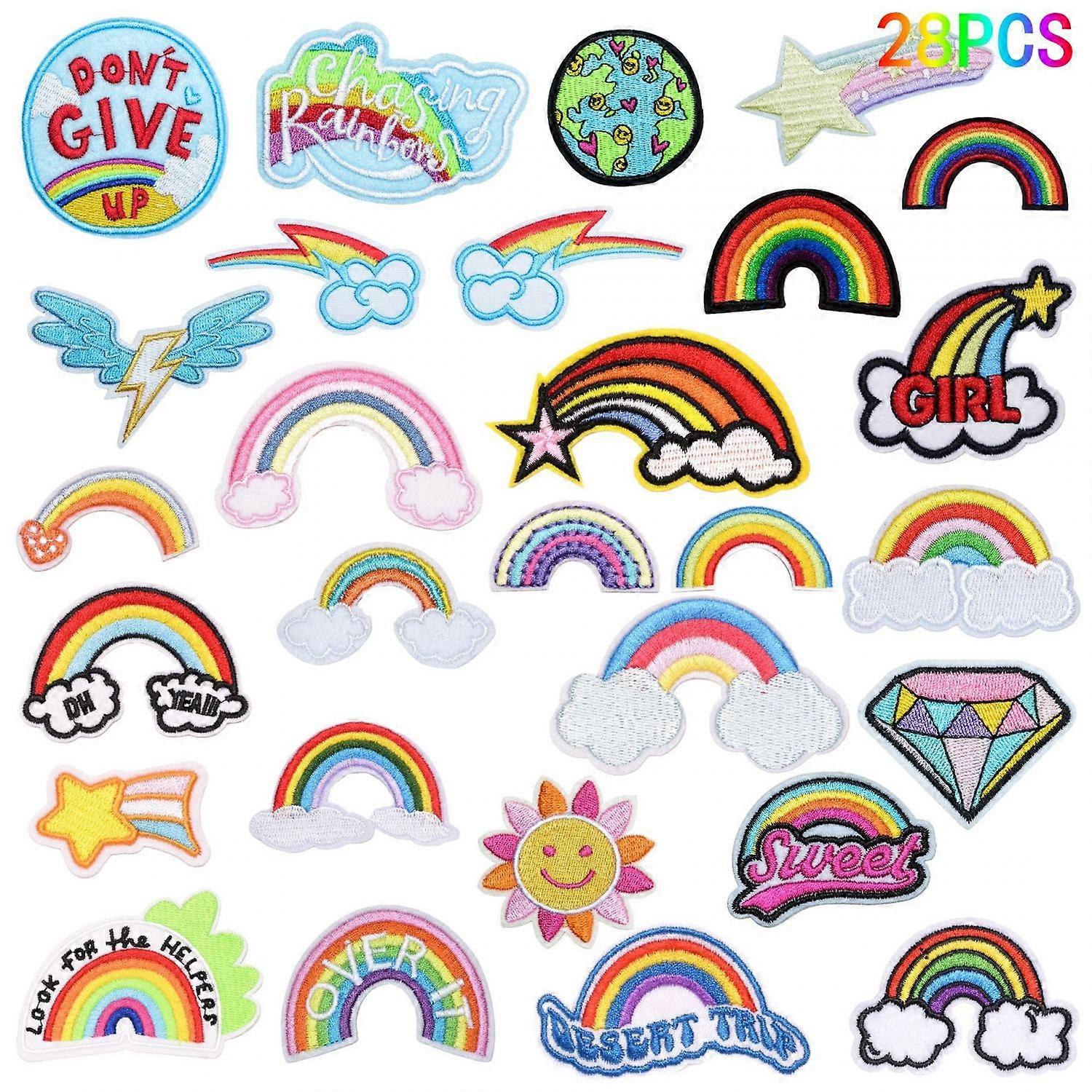 28 pack embroidered fabric patches