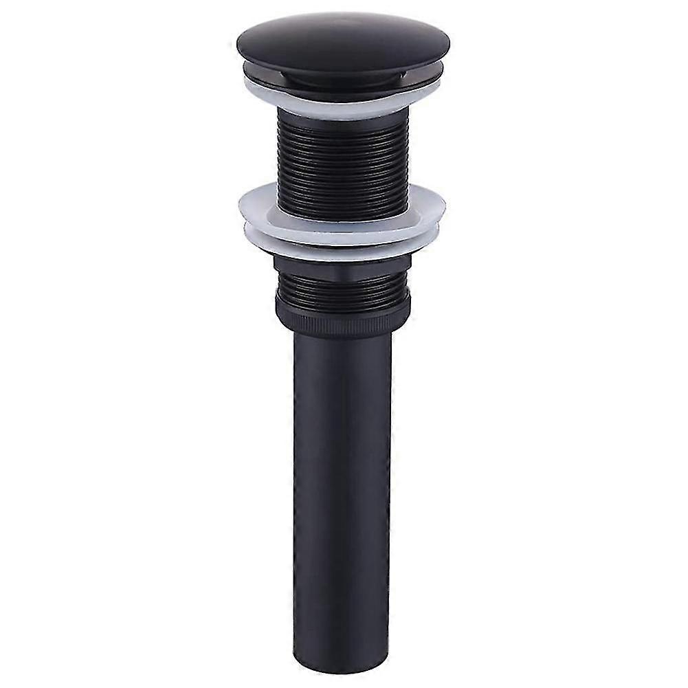 Sink Drain Without Overflow Bathroom Popup Drain Assembly Stopper Vessel Sink Brushed Brass, Black