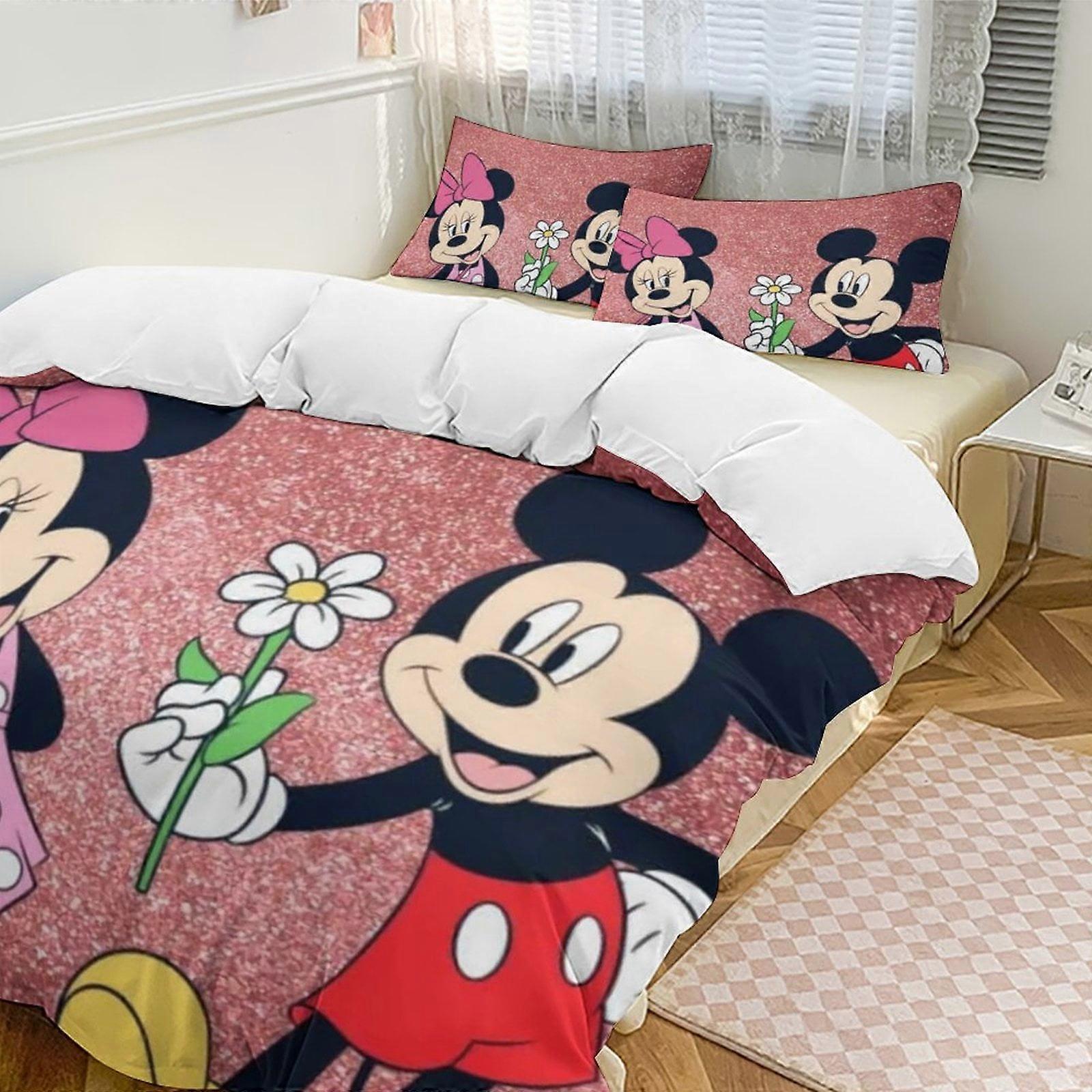 v4235  Bed Sheets Bedding Minnie MouseCartoon Collection 3-Piece Comforter Set, Personalized Bedding Decor for Kids And Teens  Bed Sheets  yuq4235