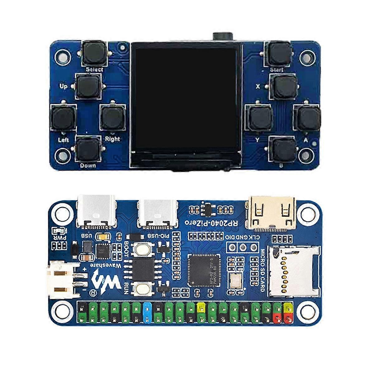 RP2040-PiZero Board with 1.3inch Game Console Expansion Board Module for 240 X 240 with Buzzer and