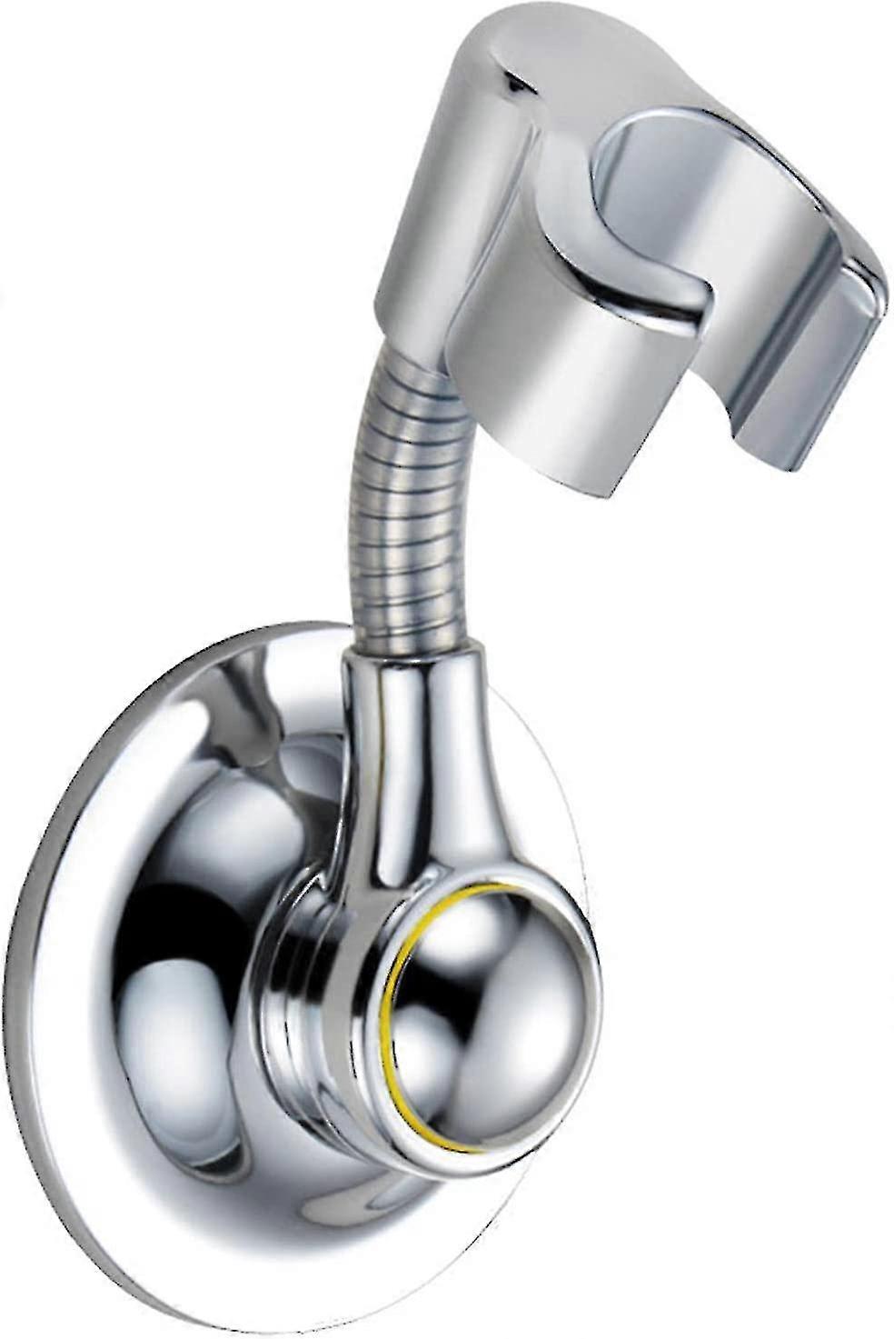 Shower Head Holder Suction Cup Handheld Bracket Adjustable Height Shower Holder, Multi-directional Removable Wall Mounted Suction Bracket(silver)