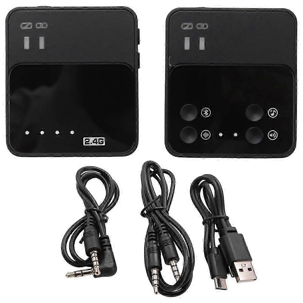 2.4G Wireless Live Lavalier Microphone Square RF Launcher Receiver Clip Collar Lapel Microphone Sys