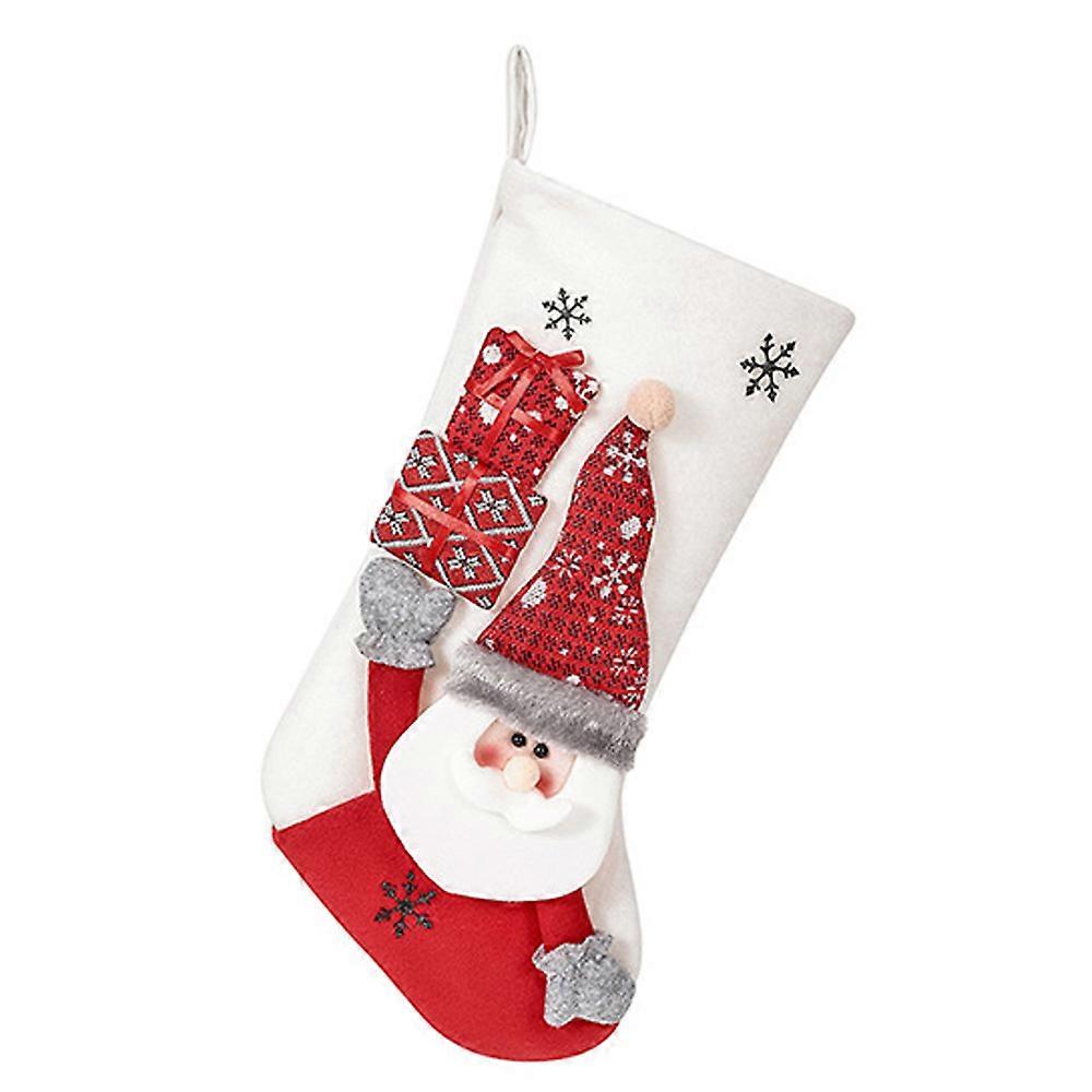 Julestrømpe for jenter Gutter Xmas Tree Mantel Party Decor Style 1