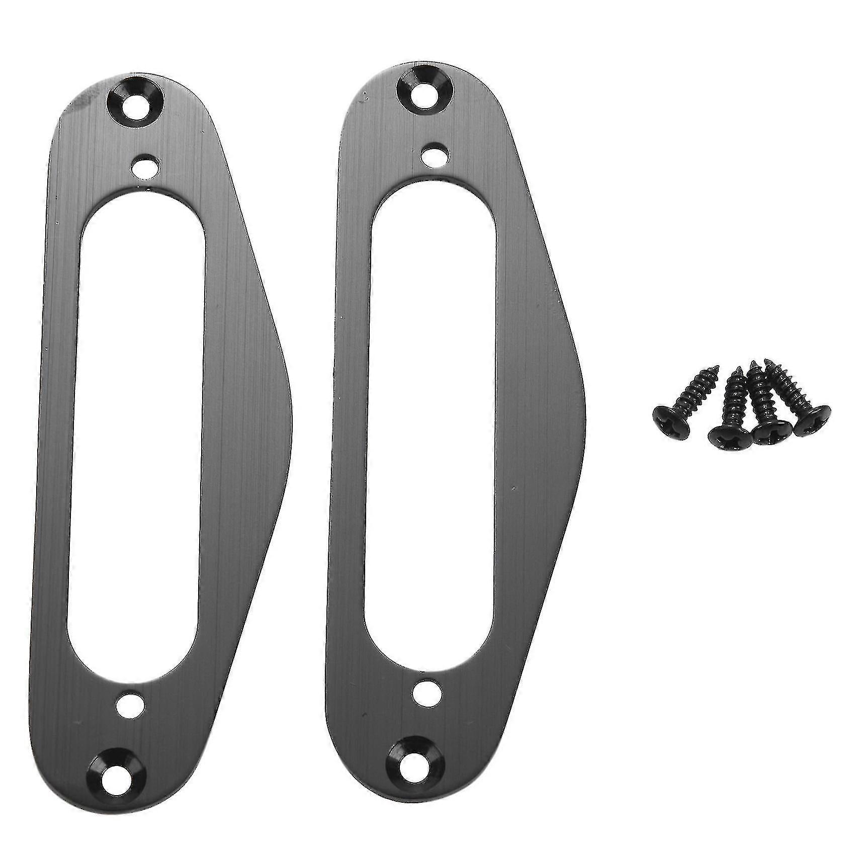 2 Pcs Guitar Pickup Frame Mounting Ring Single Coil Metal(black)