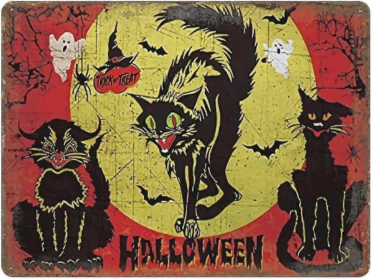 Feliz Halloween Trick Or Treak Abóbora Sinal de Lata Decoração de Metal 8x12 Polegadas OU 12x16 Polegadas Modo 3875